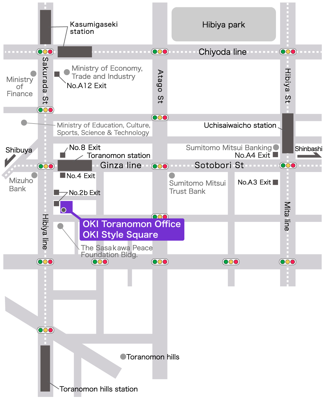 Toranomon area map