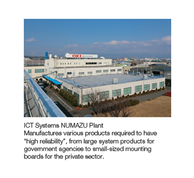 ICT Systems NUMAZU Plant Manufactures various products required to have 