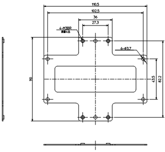 DINレール取付け金具外形図