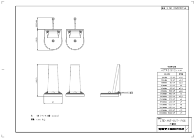 AE2100オプション　LTE用屋外アンテナ（IP66）　CADイメージ