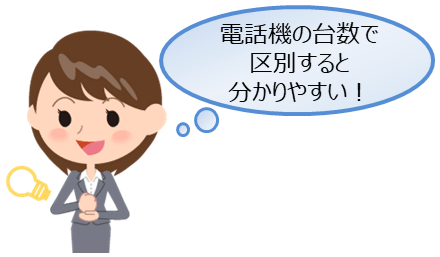 電話機の台数で区別すると分かりやすい！