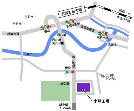 小峰地区の地図