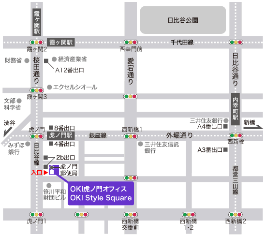 地図-OKI Style Square TORANOMON（東京都港区）