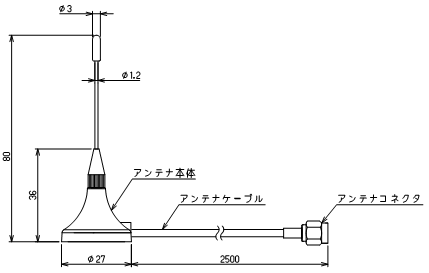 ルーフトップアンテナ MH920-Node-ANT＜R＞外形図