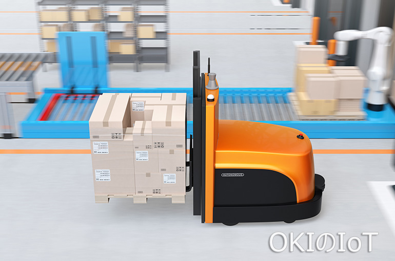 工場内を走るAGVのイメージ