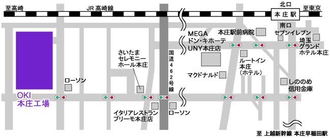 OKI本庄工場地図