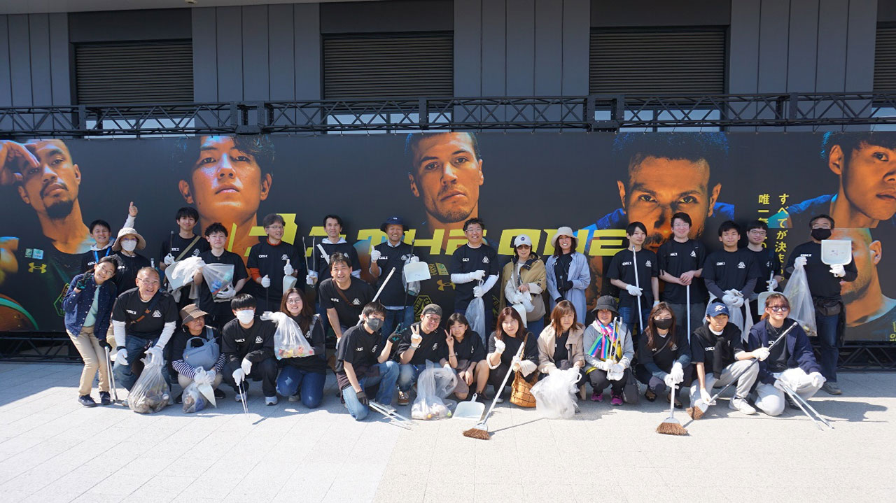 群馬クレインサンダーズのホームアリーナで清掃活動と試合応援の社員イベントを開催