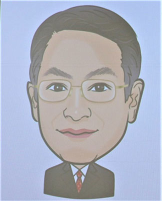 プレゼントされた石田総務大臣の似顔絵