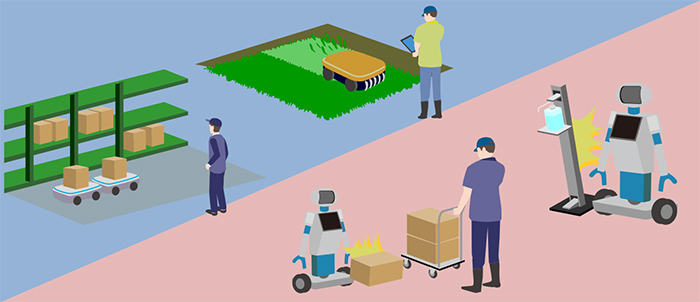 ロボットのAIが対応できないことは、センターから遠隔で対応
