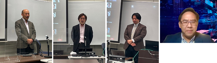 登壇の様子(左からJAIST 内平教授、JAIST 白肌准教授、ケンブリッジ大学 廣瀬博士、マヒドン大学ナタシット准教授)の写真