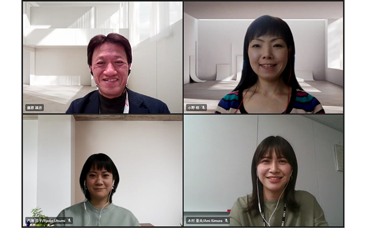 藤原執行役員CINO兼CTO(左上)、小野(右上)、内海(左下)、木村(右下)の写真