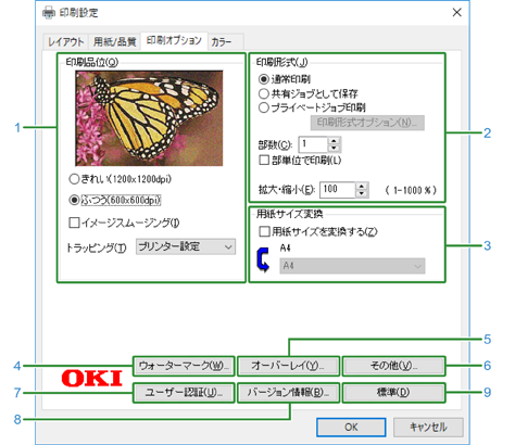 プリンタードライバーの画面と機能 Oki プリンタードライバーの画面と機能 Oki