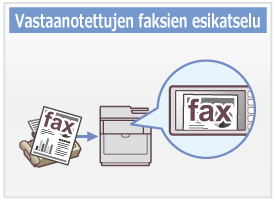 Vastaanotettujen faksien esikatselu