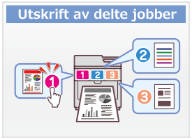 Utskrift av delte jobber