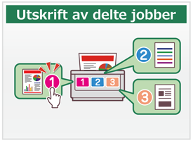 Utskrift av delte jobber