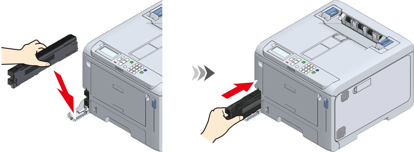 トナーカートリッジ ブラック（K）と廃トナーボックスを交換する | OKI