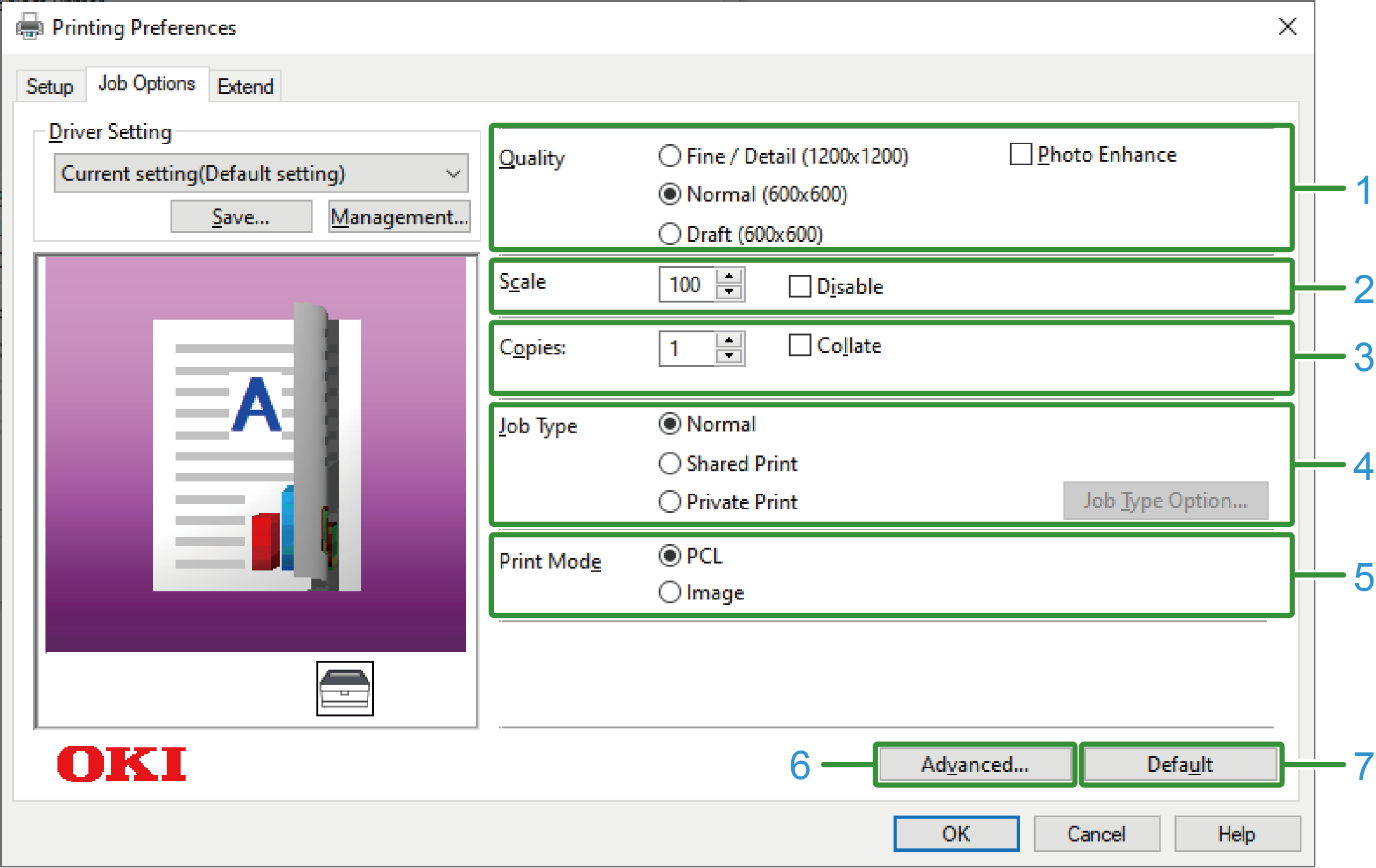 Controlador da impressora Windows PCL | OKI