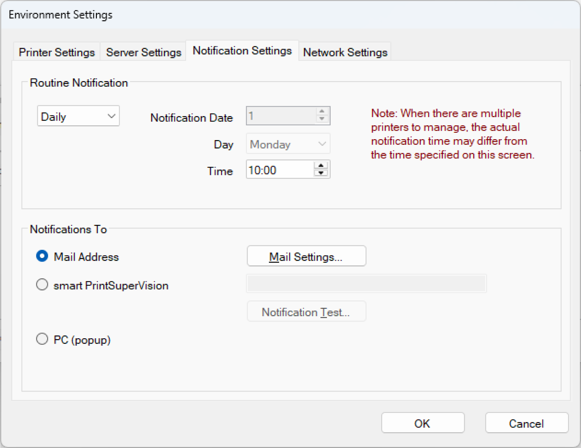 소모품/유지보수 부품의 사용 현황을 주기적으로 알림 | OKI